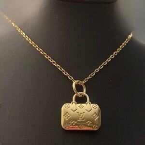 Upcycled Gold Louis Vuitton Pendant on 18” Chain